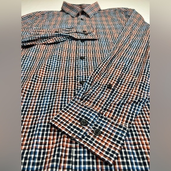 PERRY ELLIS Men's Slim Fit Stretch Multi-Color Long Sleeve Button Shirt‎ Size L - Picture 3 of 10